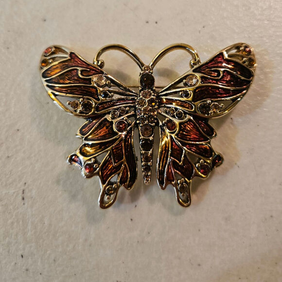 Vintage monet butterfly brooch pin signed - Picture 1 of 8